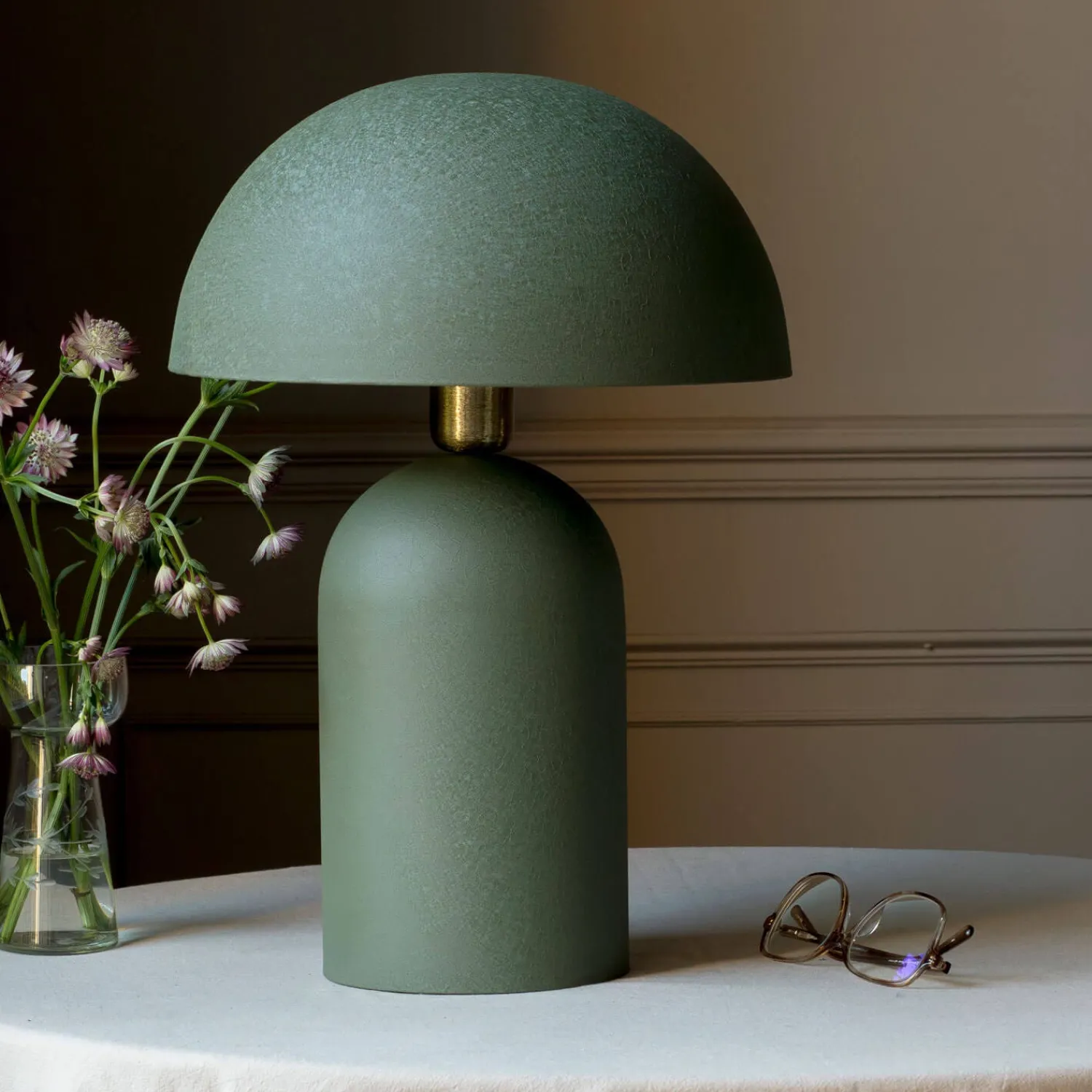 Graham & Green Green Textured Dome Table Lamps