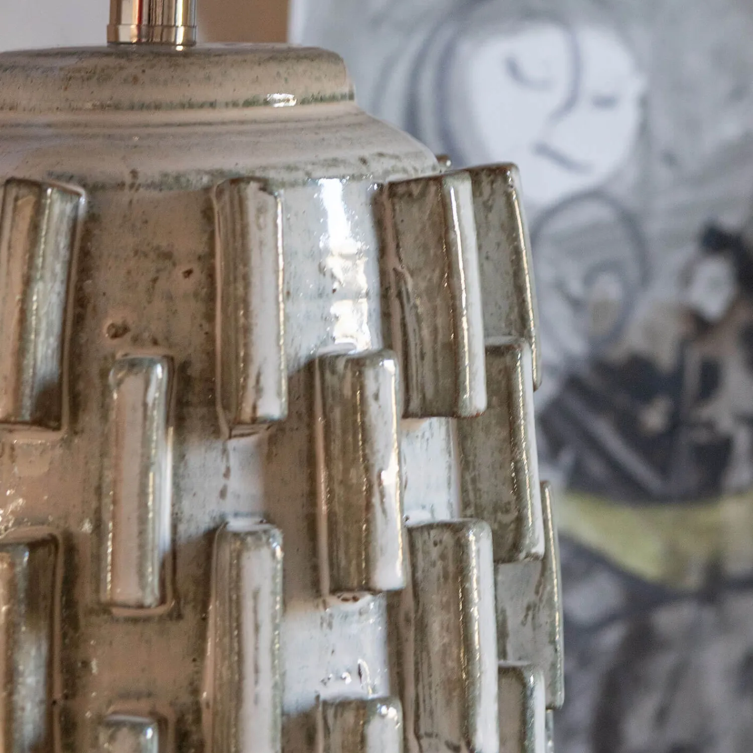 Graham & Green Grey Ceramic Table Lamp with Shade