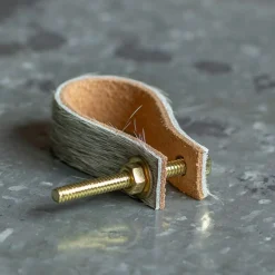 Graham & Green Grey Cowhide Drawer Pull