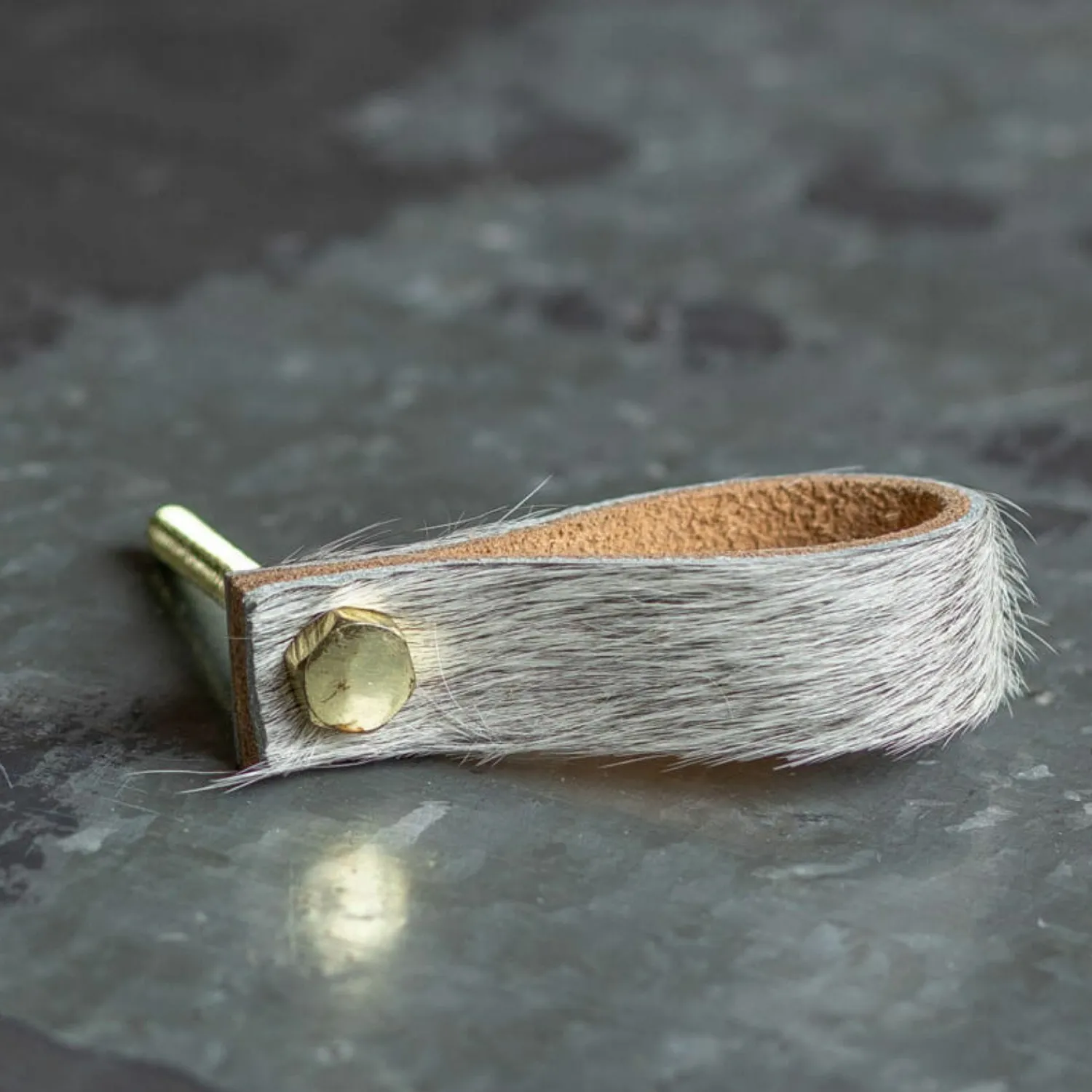 Graham & Green Grey Cowhide Drawer Pull
