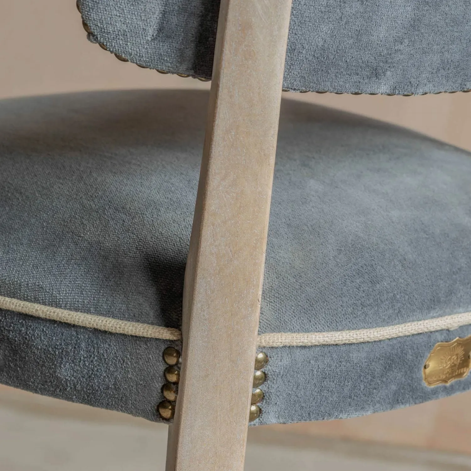 Graham & Green Grey Velvet Upholstered Dining Chair