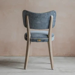 Graham & Green Grey Velvet Upholstered Dining Chair