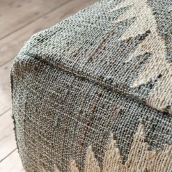 Graham & Green Haley Jute Kilim Pouffe
