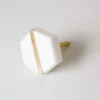 Graham & Green Hexagon Marble and Brass Knob