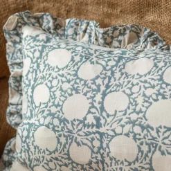 Graham & Green Indian Hand Block Printed Rectangular Floral Cushions