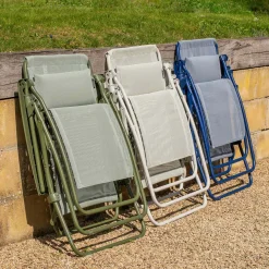 Graham & Green Indigo Blue Reclining Garden Chair