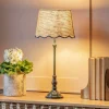 Graham & Green Iris Table Lamp with Blue Scalloped Shade
