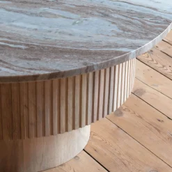Graham & Green Isla Low Round Marble Coffee Table