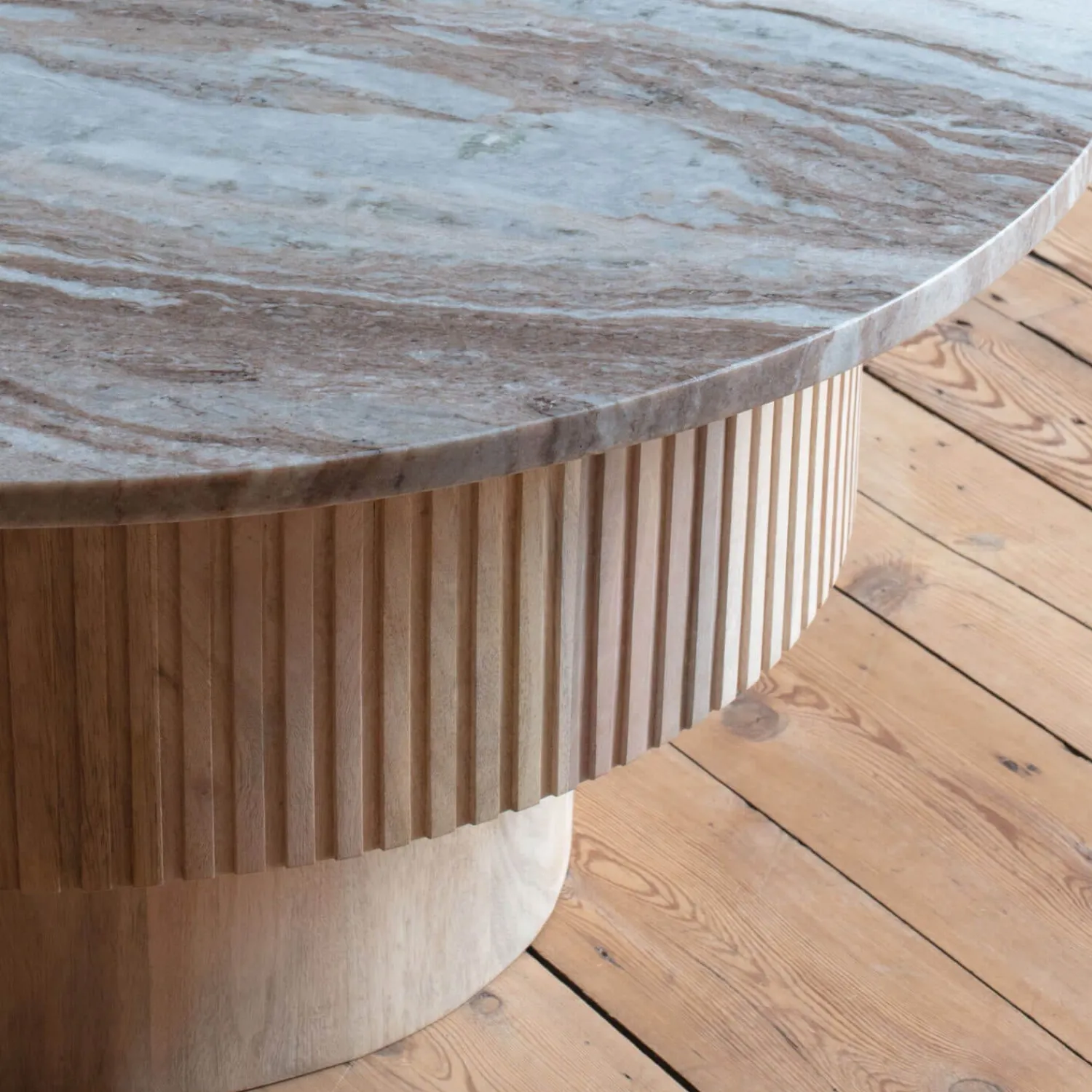Graham & Green Isla Low Round Marble Coffee Table
