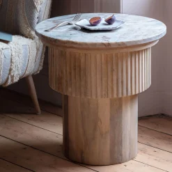 Graham & Green Isla Round Marble Side Table
