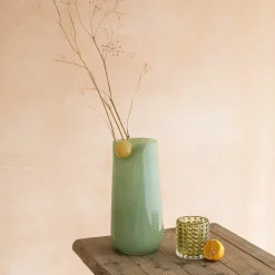 Graham & Green Jade and Yellow Large Bolita Vase