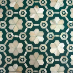 Graham & Green Jade Green Floral Bone Inlay Bedside Table