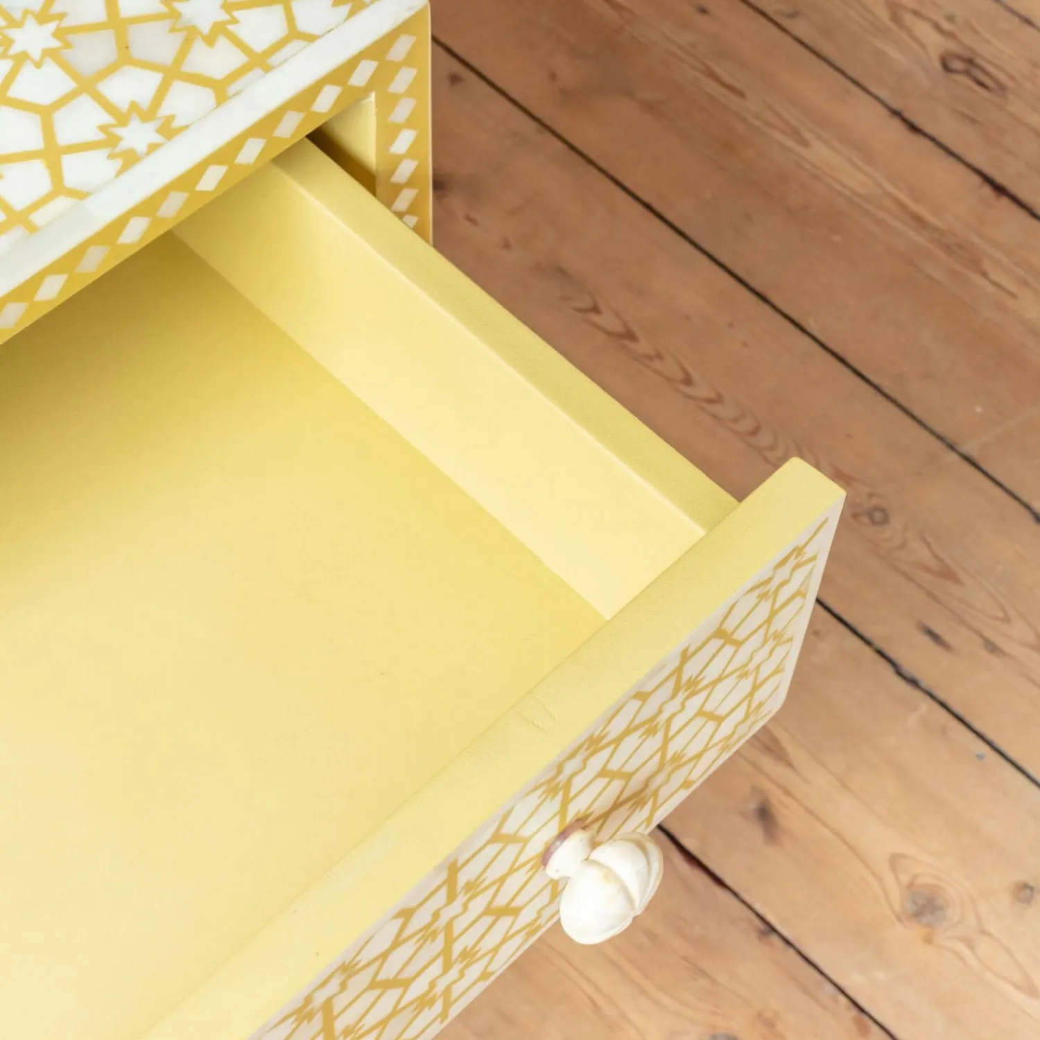 Graham & Green Jaipur Bone Inlay Bedside Table