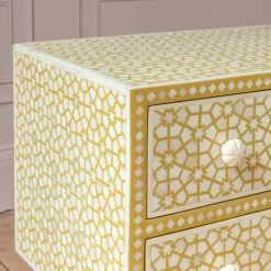 Graham & Green Jaipur Bone Inlay Bedside Table