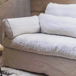 Graham & Green Jasmine Natural Belgian Linen Two Seater Sofa