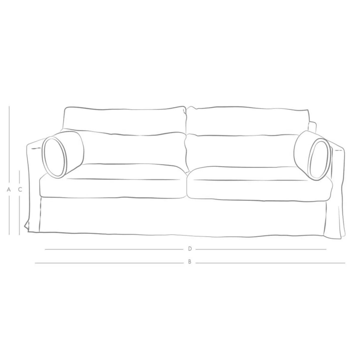 Graham & Green Jasmine Natural Belgian Linen Two Seater Sofa