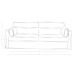 Graham & Green Jasmine Natural Belgian Linen Three Seater Sofa