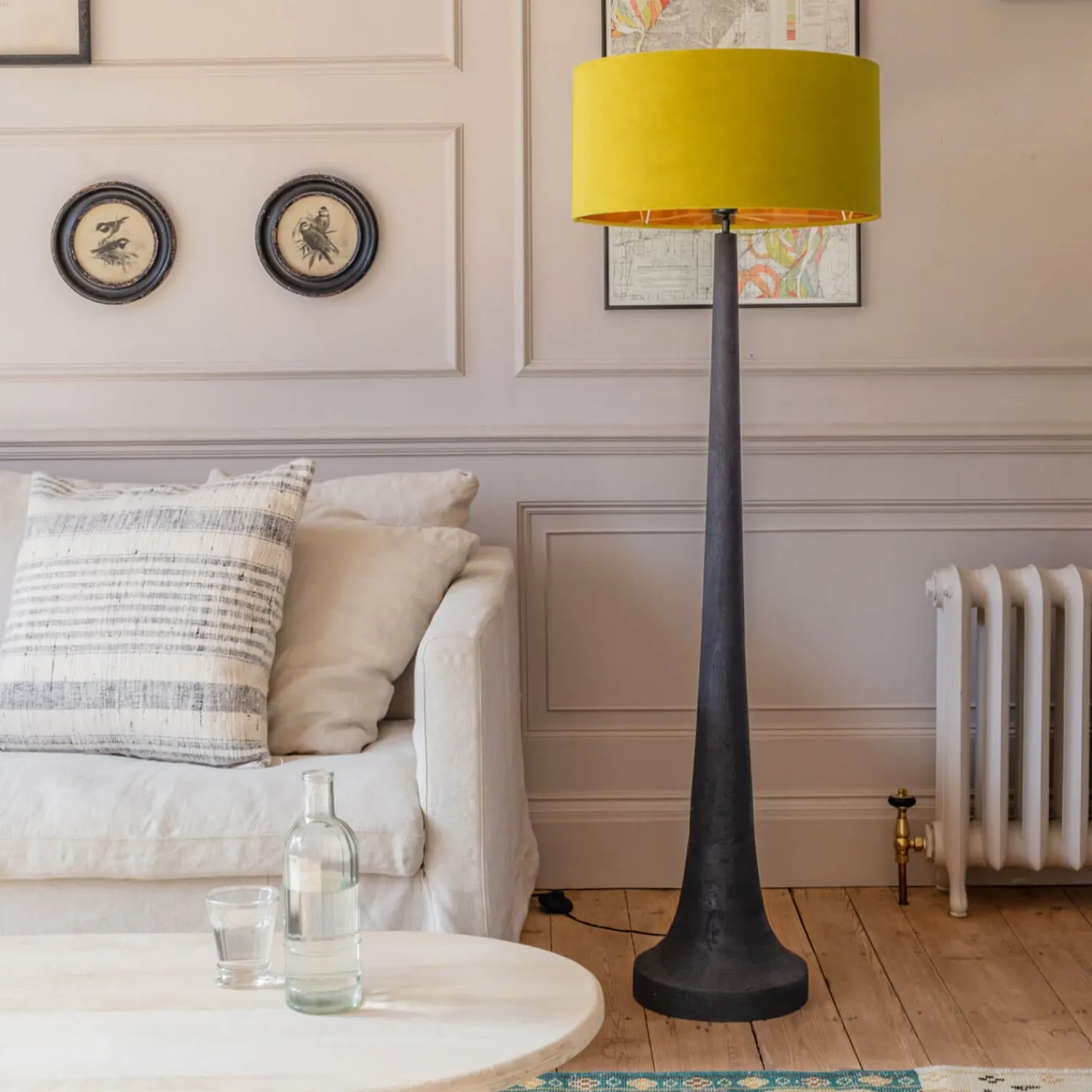 Graham & Green Jax Black Wood Floor Lamp