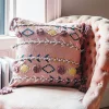 Graham & Green Jaz Three Stripe Square Cushion with Pom Poms
