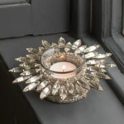 Graham & Green Jewelled Silver Tealight Holder