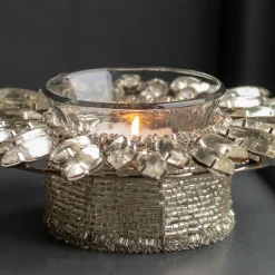 Graham & Green Jewelled Silver Tealight Holder