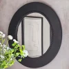 Graham & Green Jonas Black Round Wall Mirror