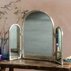 Graham & Green Jules Antique Silver Triple Table Top Mirror