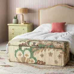 Graham & Green June Jute Floral Blanket Box