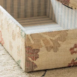 Graham & Green June Jute Floral Ottoman