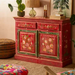 Graham & Green Junli Red Painted Cabinet