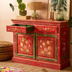 Graham & Green Junli Red Painted Cabinet