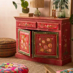 Graham & Green Junli Red Painted Cabinet