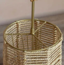 Graham & Green Jute and Brass Cutlery Holder
