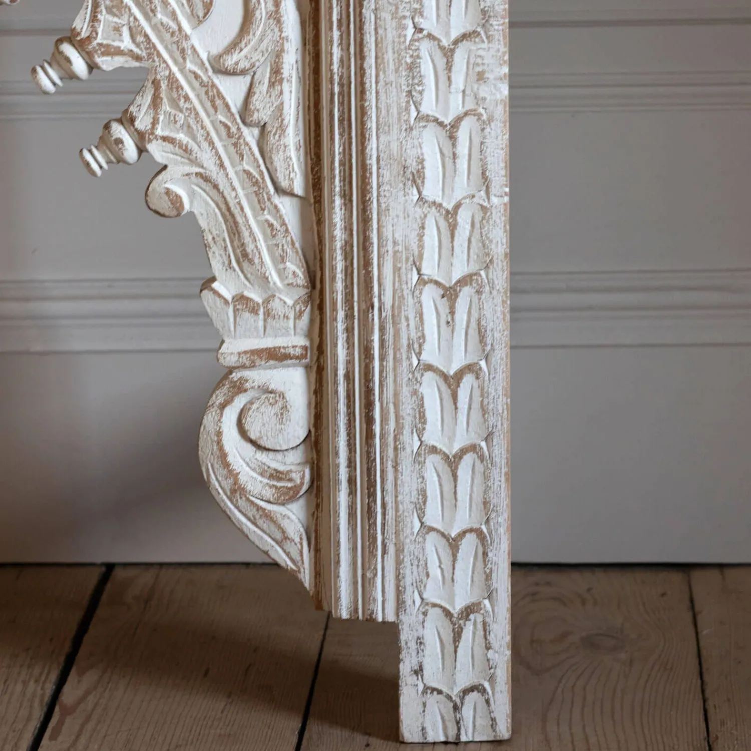 Graham & Green Kaia Carved Wood Console Table