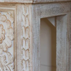 Graham & Green Kaia Carved Wood Console Table