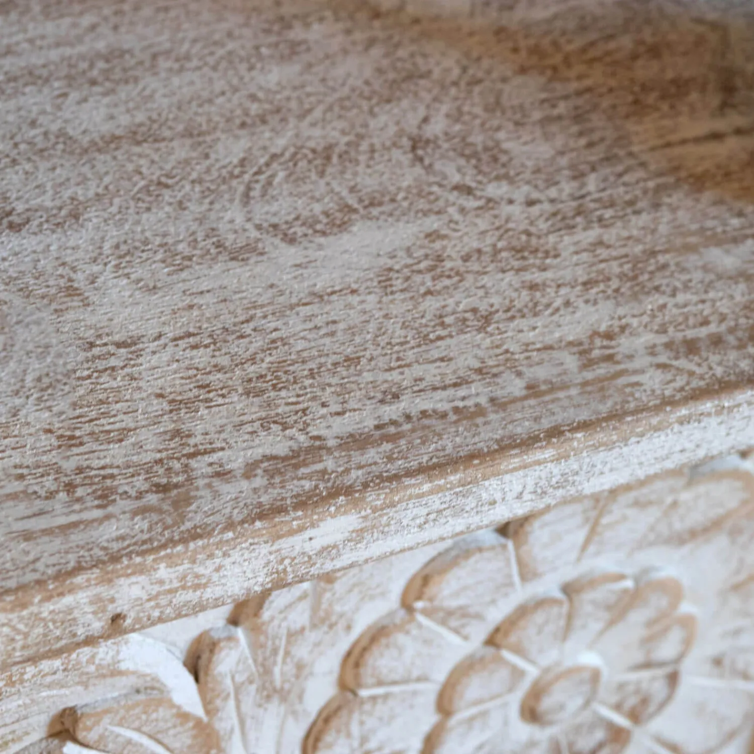 Graham & Green Kaia Carved Wood Console Table