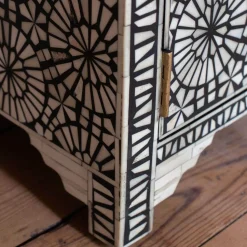 Graham & Green Kaleidoscope Bone Inlay Bedside Table