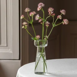Graham & Green Large Etched Floral Clear Glass Vase
