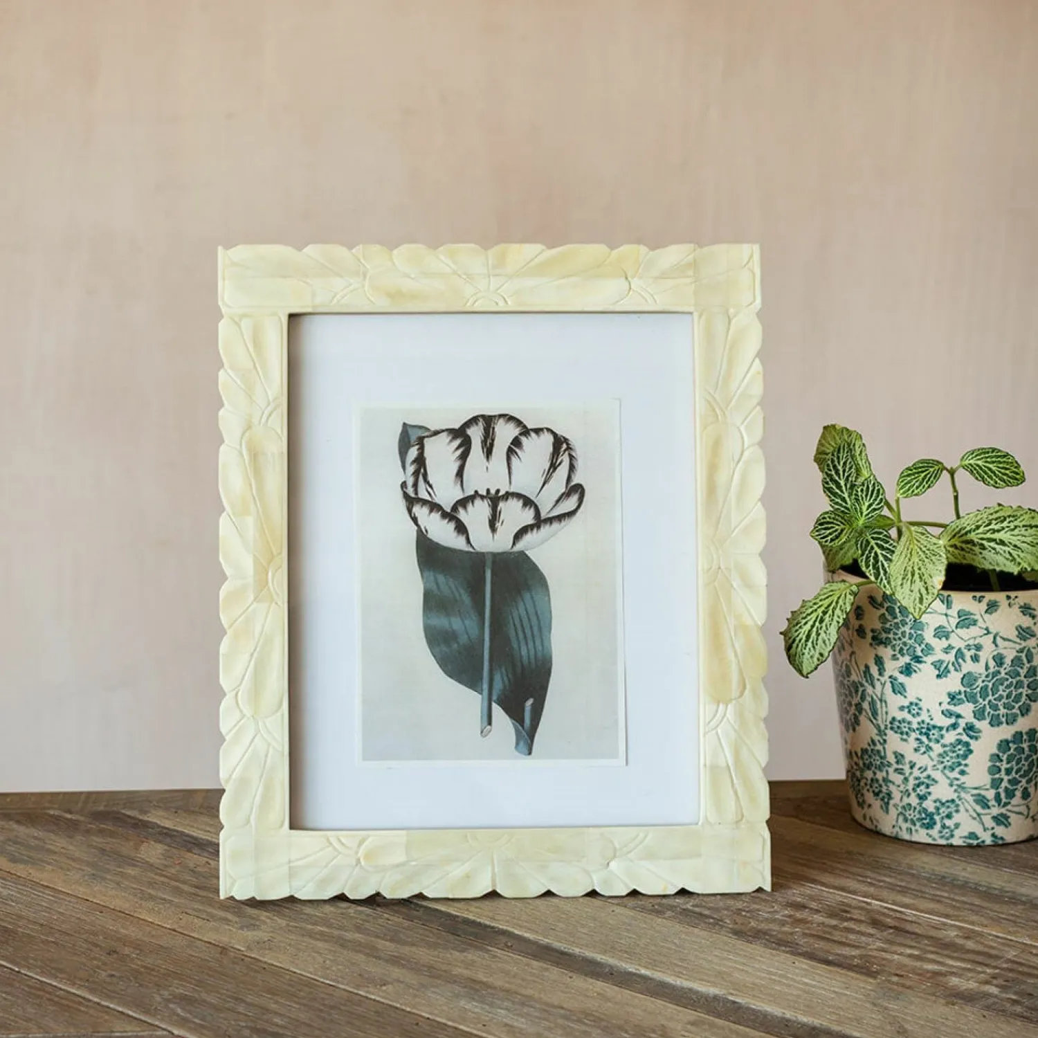 Graham & Green Large Floral Carved Photo Frame
