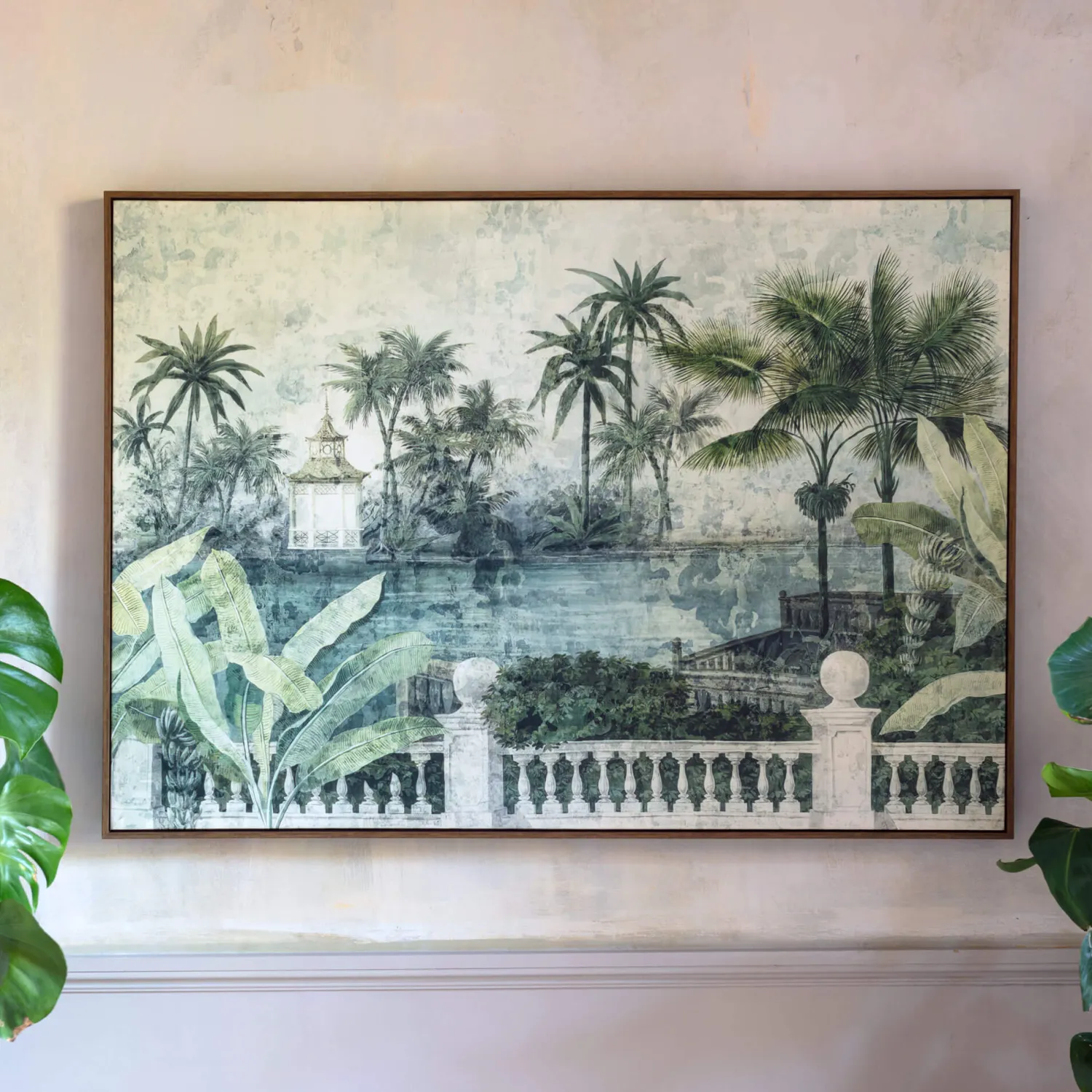 Graham & Green Large Framed Jungle Village Print