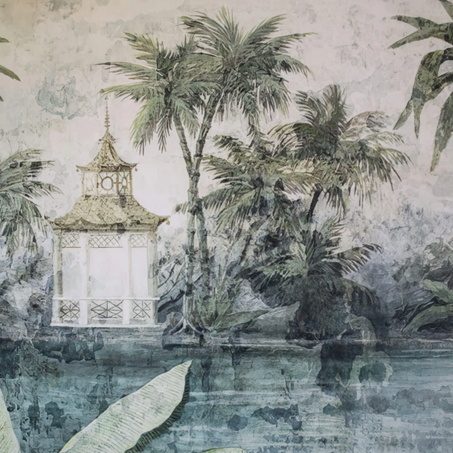 Graham & Green Large Framed Jungle Village Print