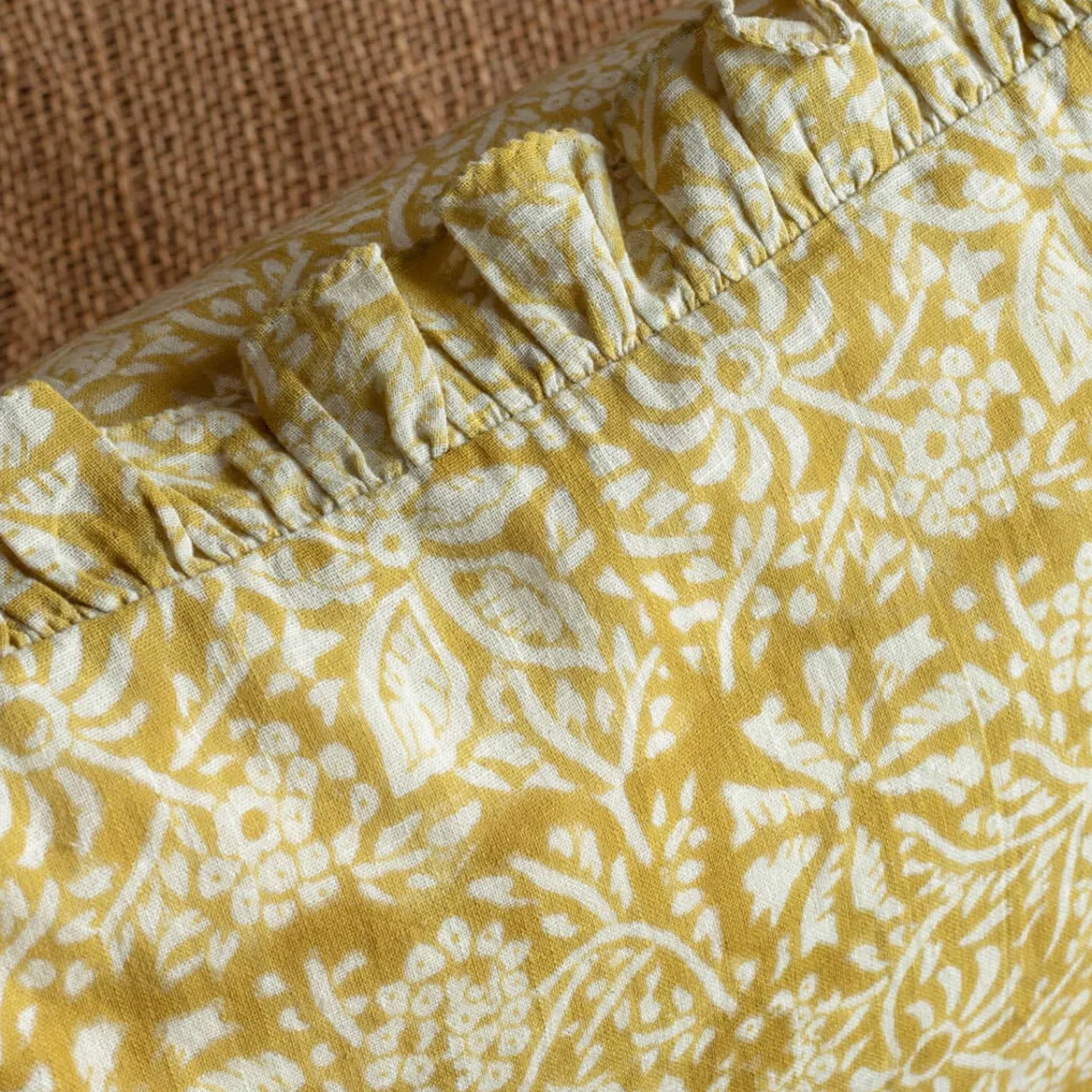 Graham & Green Large Rectangular Floral Block Printed Cushions