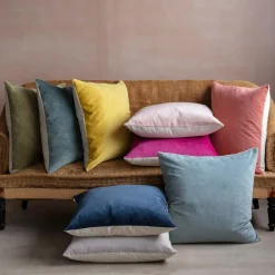 Graham & Green Large Velvet and Linen Backed Cushions