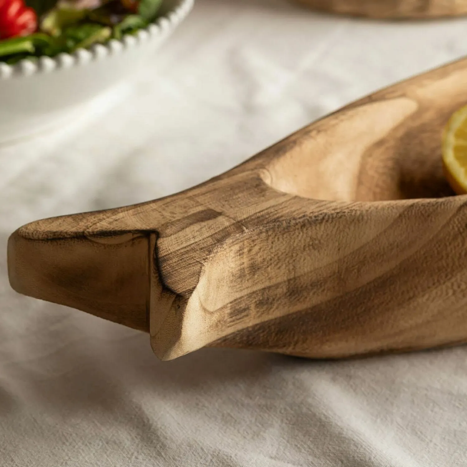 Graham & Green Large Wooden Fish Tray