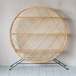 Graham & Green Large Wren Round Wicker Shelving Unit