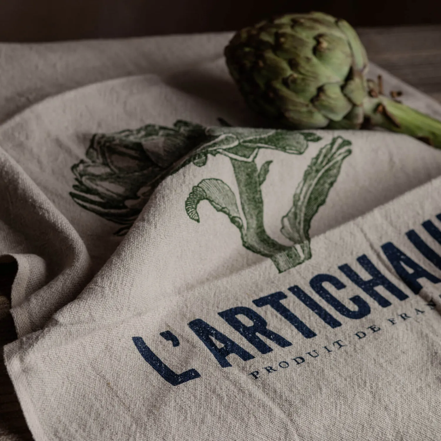 Graham & Green L'artichaut Linen Tea Towel