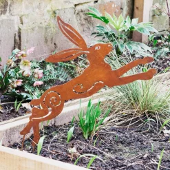 Graham & Green Leaping Hare Garden Stake