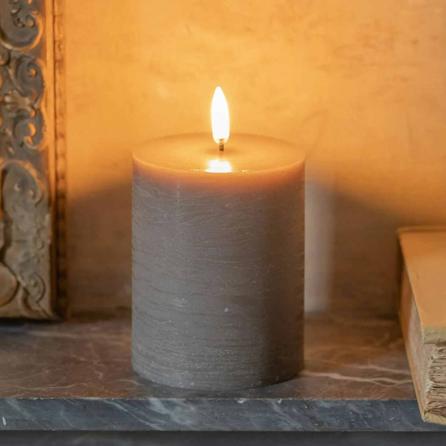 Graham & Green LED Pillar Candle Sandstone