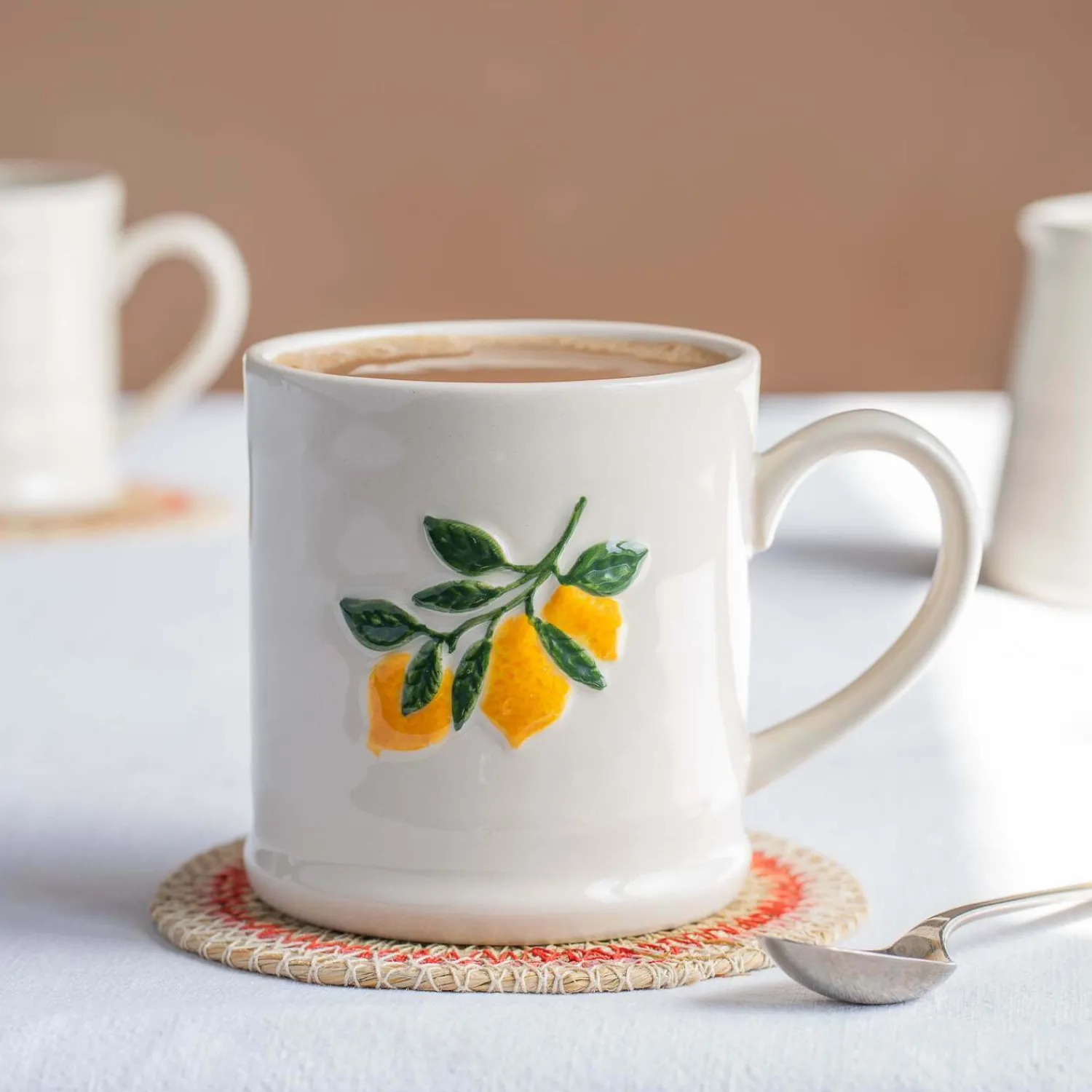 Graham & Green Lemon Branch Motif Mug