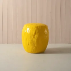 Graham & Green Lemon Yellow Ceramic Stool